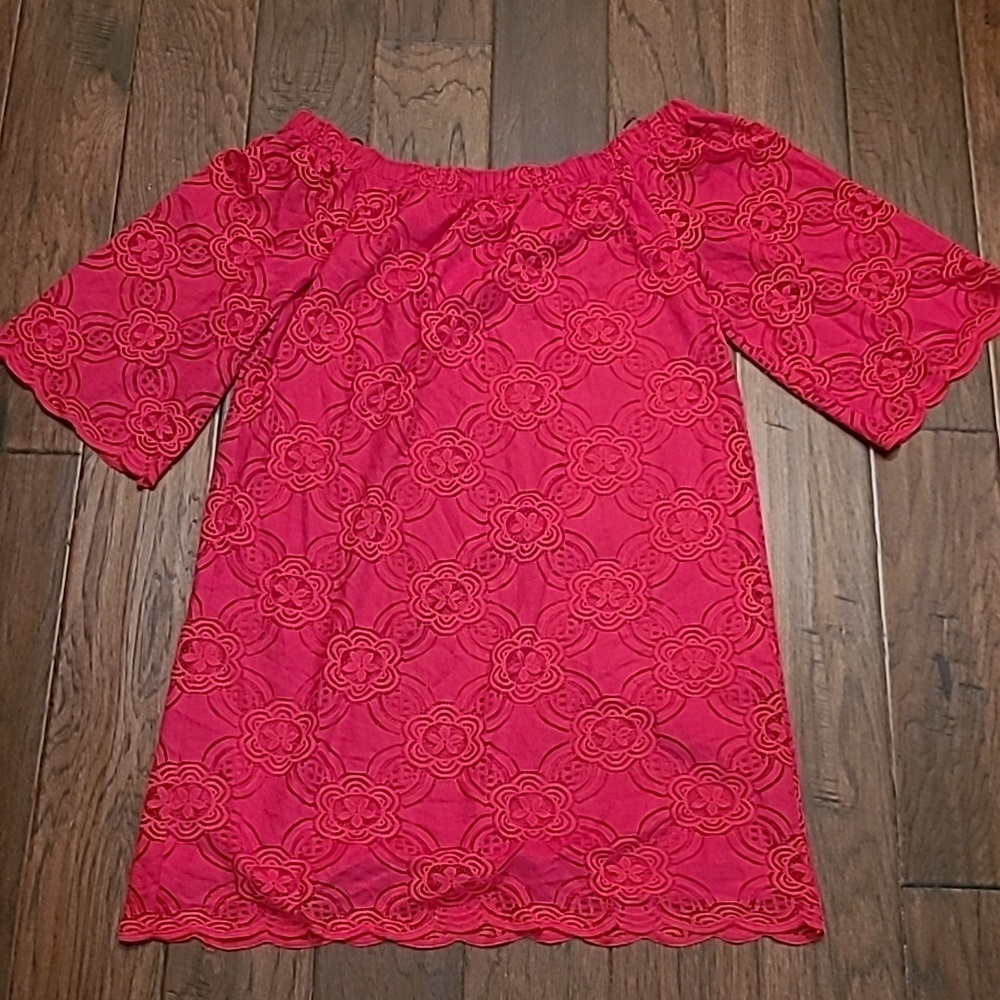 Tiana B women's red off-the-shoulder dress size 12 - Picture 3 of 9